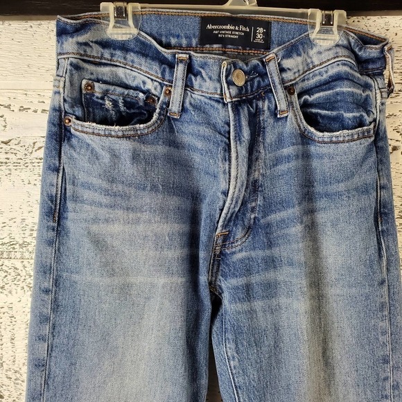 Abercrombie & Fitch Vintage Stretch 90's Straight Denim Jeans Pants Size 28 - Picture 2 of 11